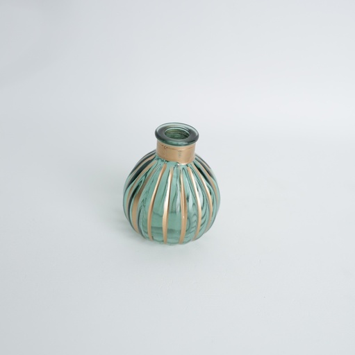 Petit vase vert doré